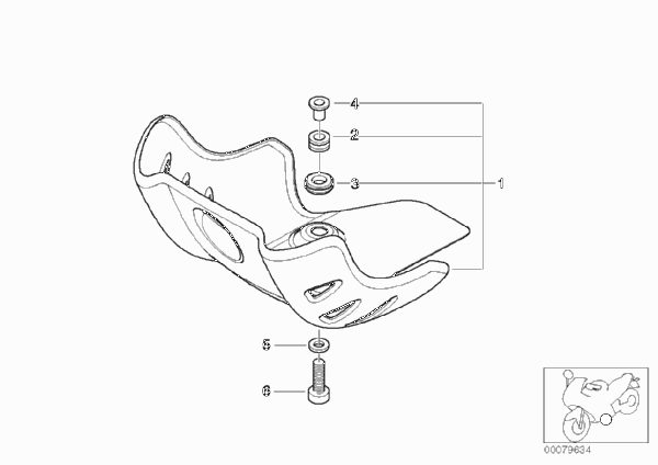Защитный брус для BMW R13 F 650 GS Dakar 04 (0176,0186) 0 (схема запчастей)