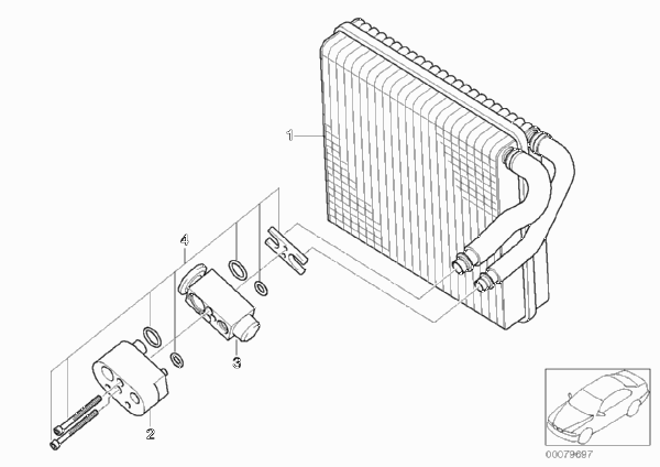 Испаритель/ предохранительный клапан для BMW R50 Cooper W10 (схема запчастей)
