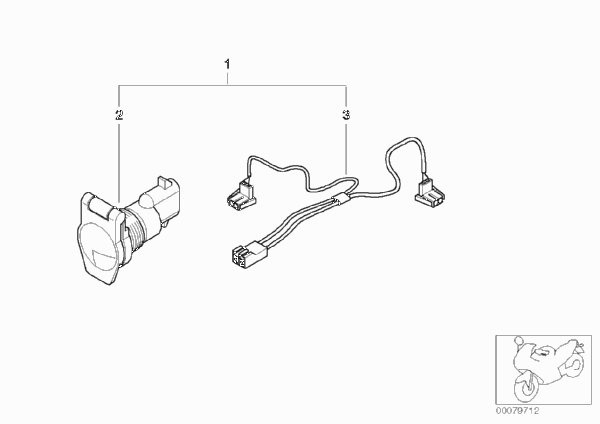 Комплект дооснащения гнезда разъема для BMW K41 K 1200 RS 01 (0547,0557) 0 (схема запчастей)
