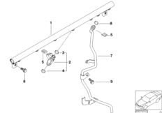 Клапаны/трубопроводы системы впрыска для BMW Z3 Z3 M3.2 S54 (схема запасных частей)