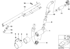 Клапан регулировки х.х./доп.воздухопров. для BMW E46 M3 S54 (схема запасных частей)