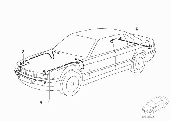 Ремонтный провод основн.жгута проводов для BMW E38 725tds M51 (схема запчастей)