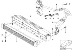 Масляный радиатор для BMW E46 M3 CSL S54 (схема запасных частей)