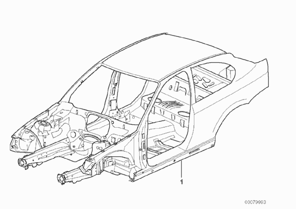 Каркас кузова для BMW E46 316ti N42 (схема запчастей)