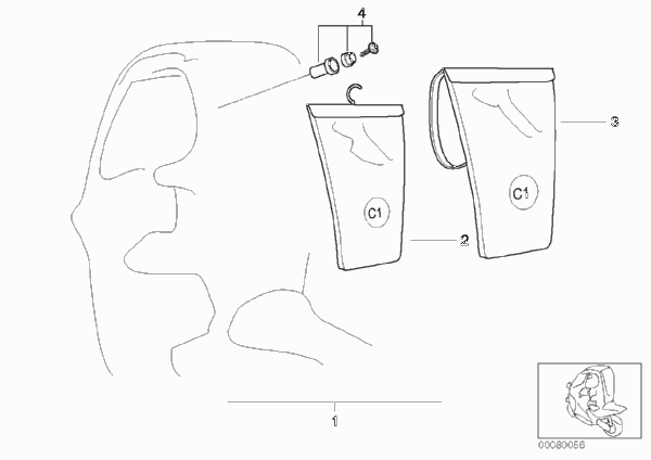 Сумка для одежды для BMW C1N C1 (0191) 0 (схема запчастей)