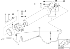 Топливный фильтр/ регулятор давления для BMW E39 520i M54 (схема запасных частей)