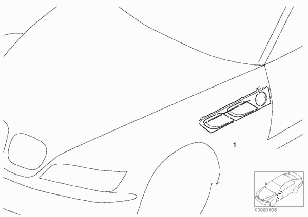 Декоративная решетка для BMW Z3 Z3 M3.2 S50 (схема запчастей)
