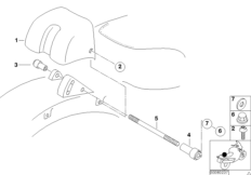 Щиток крепления спинки сиденья водителя для BMW 59C3 R 1200 C Indep. 00 (0405,0433) 0 (схема запасных частей)