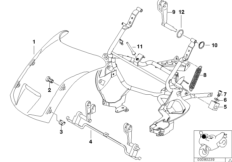 Ветрозащитный щиток регулир/вспом.обор. для BMW 89V3 K 1200 RS 97 (0544,0554) 0 (схема запасных частей)