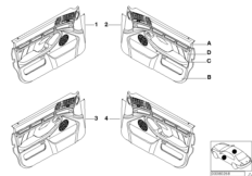 Обшивка двери, кожа/НПБ Пд Individual для BMW E39 M5 S62 (схема запасных частей)