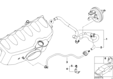 Двигатель с вакуумной сист.управления для BMW E46 M3 S54 (схема запасных частей)
