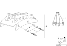 Комплект элементов крепления багажа для BMW 59C3 R 1200 C Indep. 00 (0405,0433) 0 (схема запасных частей)