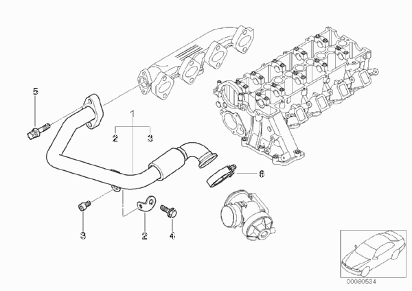 Система нейтрализации ОГ для BMW E46 318td M47N (схема запчастей)