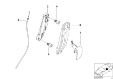 Сиденье Пд-механизм разблокировки спинки для BMW E46 320Ci M54 (схема запасных частей)