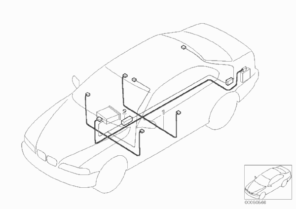 Провода аудиосистемы для BMW E46 320d M47N (схема запчастей)