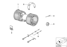Электрические детали кондиционера для BMW E52 Z8 S62 (схема запасных частей)