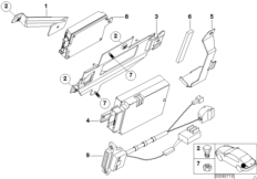 Детали багажного отделения SA 627 для BMW E46 325Ci M54 (схема запасных частей)