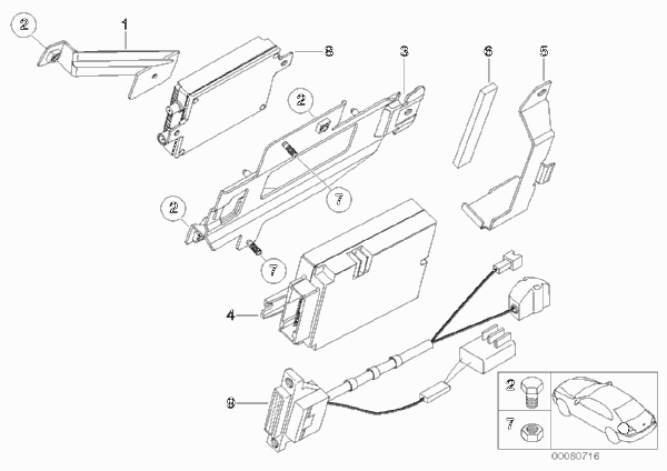 Детали багажного отделения SA 627 для BMW E46 320Ci M54 (схема запчастей)