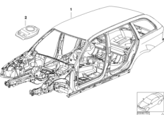 Каркас кузова для BMW E46 330xi M54 (схема запасных частей)
