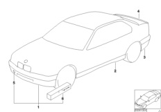 Аэродинамический комплект для BMW E34 525td M51 (схема запасных частей)