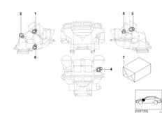 Сервопривод автом.сист.кондиционирования для BMW E39 520i M52 (схема запасных частей)