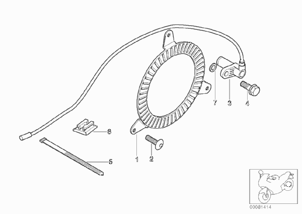 Датчик торм.механизма заднего колеса для BMW R13 F 650 GS 04 (0175,0185) 0 (схема запчастей)