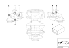 Сервопривод автом.сист.кондиционирования для BMW E39 525i M54 (схема запасных частей)
