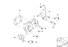 Опорный кронштейн педали для BMW E52 Z8 S62 (схема запасных частей)