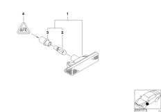 Дополнительный указатель поворота для BMW E53 X5 3.0d M57 (схема запасных частей)