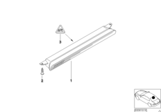 Третий фонарь стоп-сигнала для BMW E53 X5 3.0d M57 (схема запасных частей)