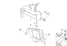Элементы крепления системы навигации для BMW E46 330Ci M54 (схема запасных частей)