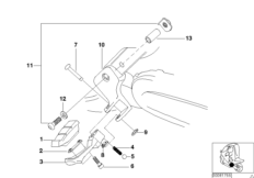 Упоры для ног пассажира для BMW C1N C1 (0191) 0 (схема запасных частей)