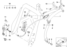 Ремень безопасности для BMW E46 318Ci N46 (схема запасных частей)