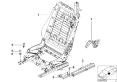 Сиденье Пд каркас спинки для BMW E46 318Ci N46 (схема запасных частей)