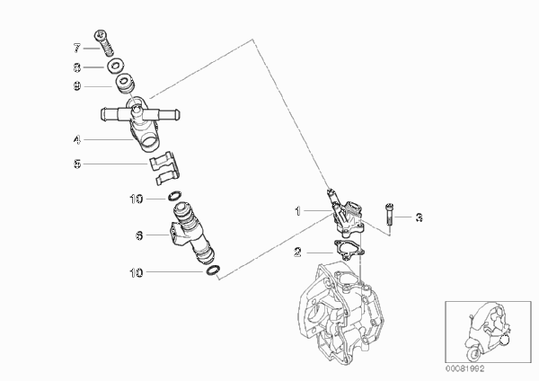 Форсунка для BMW C1N C1 200 (0192) 0 (схема запчастей)