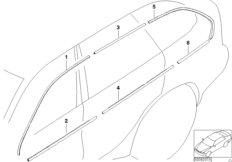 Дооснащение Titan-Line Exterieur для BMW E53 X5 3.0i M54 (схема запасных частей)