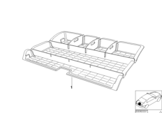 Поддон багажного отделения универсальный для BMW E53 X5 3.0d M57N (схема запасных частей)