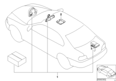Комплект дооснащения сигнализации для BMW E39 530i M54 (схема запасных частей)