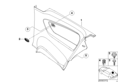 боковая обшивка задняя для BMW E46 325ti M54 (схема запасных частей)