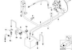 Трубопровод тормозного привода Пд с DSC для BMW Z3 Z3 3.0i M54 (схема запасных частей)