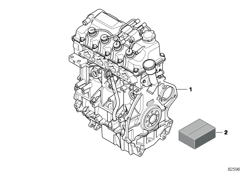 Силовой агрегат для BMW R50 One 1.6i W10 (схема запчастей)