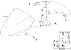 Защитный кожух переднего колеса для MOTO R28 R 1150 R 01 (0429,0439) 0 (схема запасных частей)