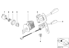 Переключатель на рулевой колонке для BMW E52 Z8 S62 (схема запасных частей)
