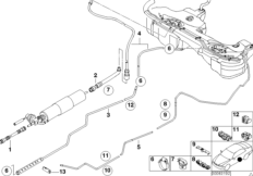 Топливопровод/ элементы крепления для BMW E46 M3 CSL S54 (схема запасных частей)
