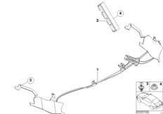 Антенна ТВ в бампере для BMW E46 325Ci M54 (схема запасных частей)