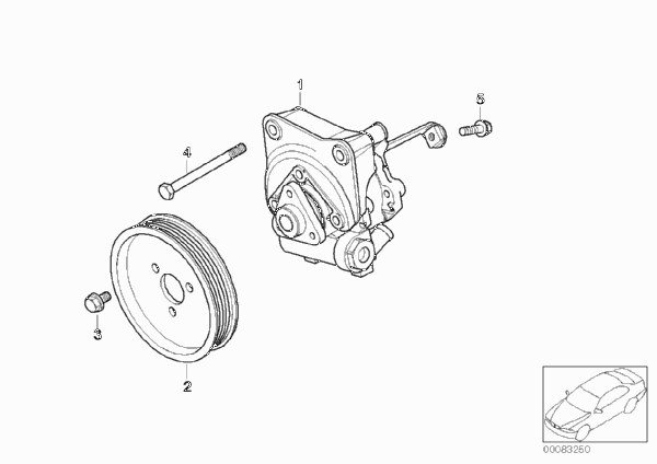 Насос гидроусилителя рулевого управления для BMW E46 M3 CSL S54 (схема запчастей)