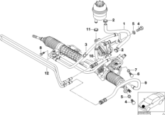 Маслопроводы гидроусилителя рул.управл. для BMW E46 M3 CSL S54 (схема запасных частей)