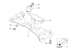 Крепление коробки передач/МКПП для BMW E46 M3 S54 (схема запасных частей)