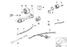 Провода тягово-сцепного устройства для BMW E30 316i M10 (схема запасных частей)