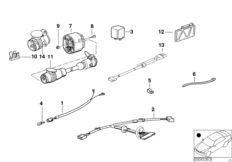 Провода тягово-сцепного устройства для BMW E30 320i M20 (схема запасных частей)